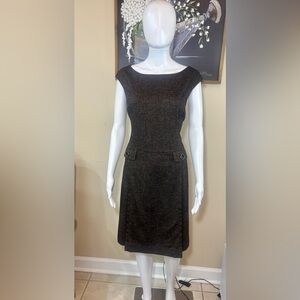 Ann Taylor Brown Tweed Sheath Dress